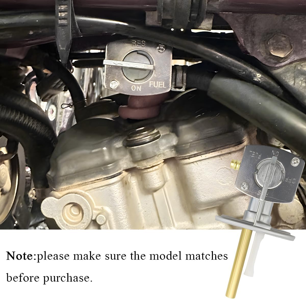 Wevdn Fuel Gas Tank Petcock Valve, Fuel Petcock Valve Shut Off Switch with Gasket, Fuel Valve Petcock Assembly for LTZ400 2003-2008 LTZ 250 YFM 600, ATV Motorcycles Accessories