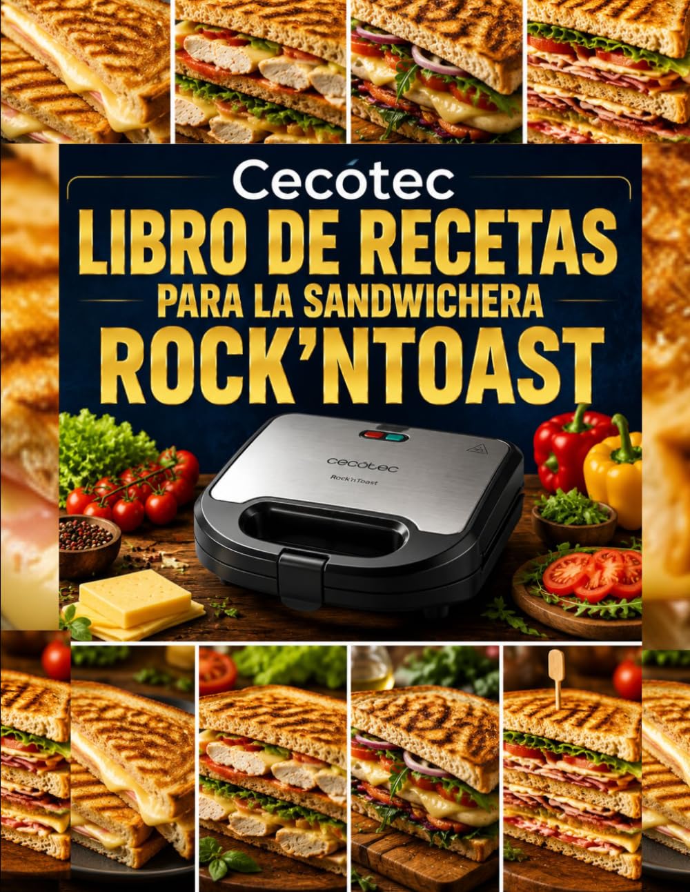 Cecotec Libro de recetas para la sandwichera Rock'nToast: Más de 100 ideas para desayunos calientes, almuerzos rápidos, aperitivos crujientes y comidas familiares listas en minutos