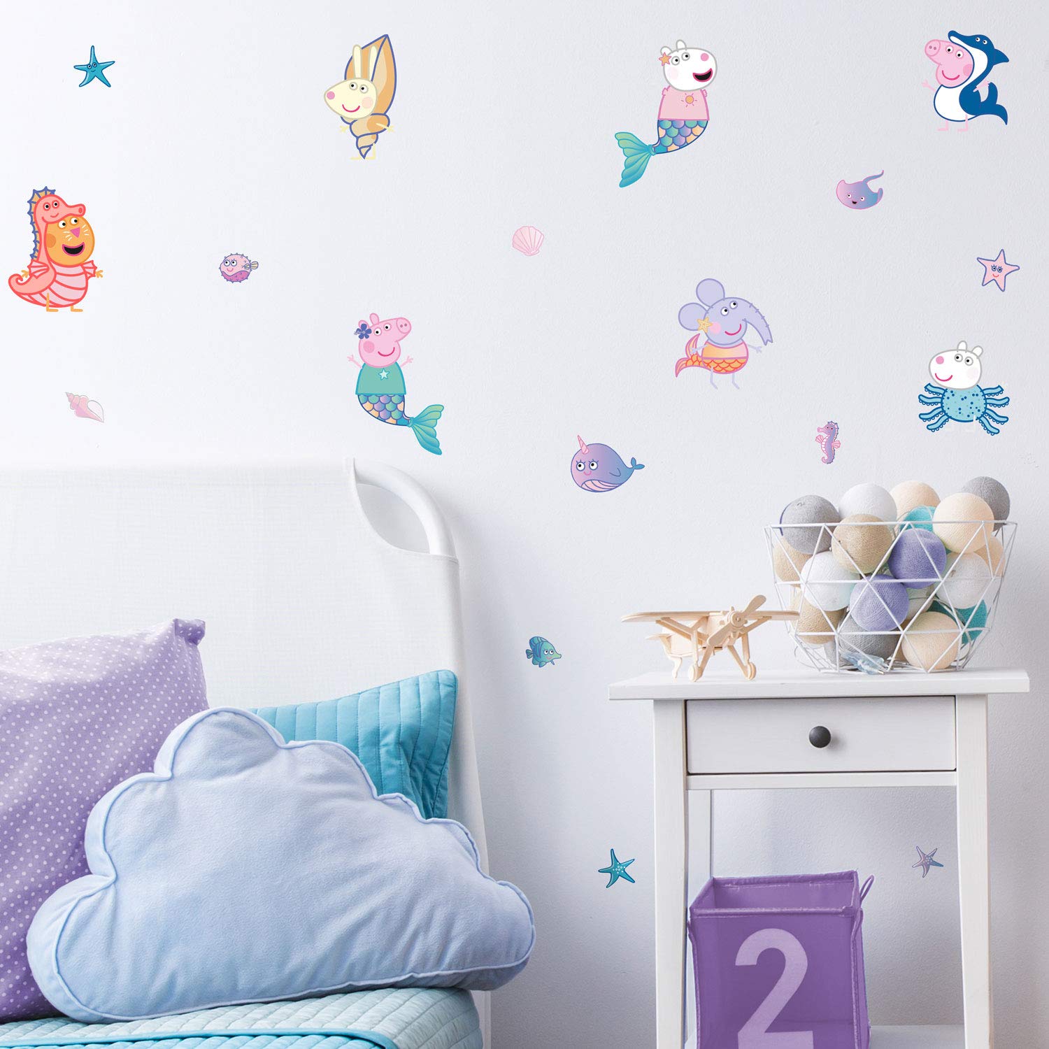 Stickerscape Multi Peppa And Friends Mermaid Wall Sticker | Perfect For A Childs Bedroom, Playroom Or Nursery | Easy To Apply | Official Peppa Pig Sticker Range