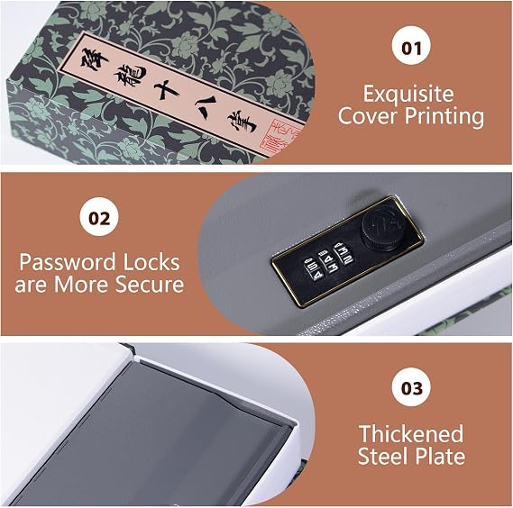 Book Safe Combination Lock Chinoiserie Book Safe Storage Box