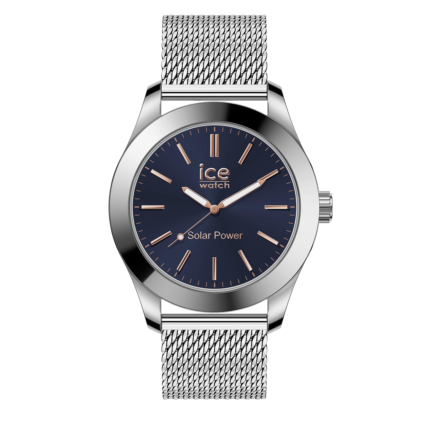 ICE-WATCH - ICE Steel Silver Dark Blue - Men's Wristwatch with Metal Strap - 023794 (Medium)