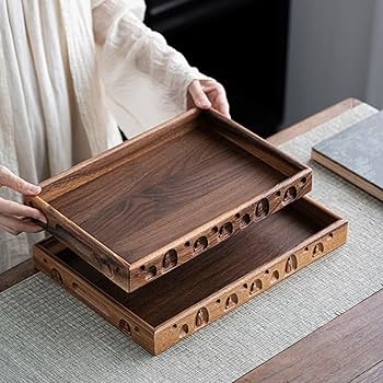 Amazon|Eeeza お盆 トレイ 木製 トレイ おしゃれ 側面に仏像を細かく Amazon|Eeeza お盆 トレイ 木製 トレイ おしゃれ 側面に仏像を細かく