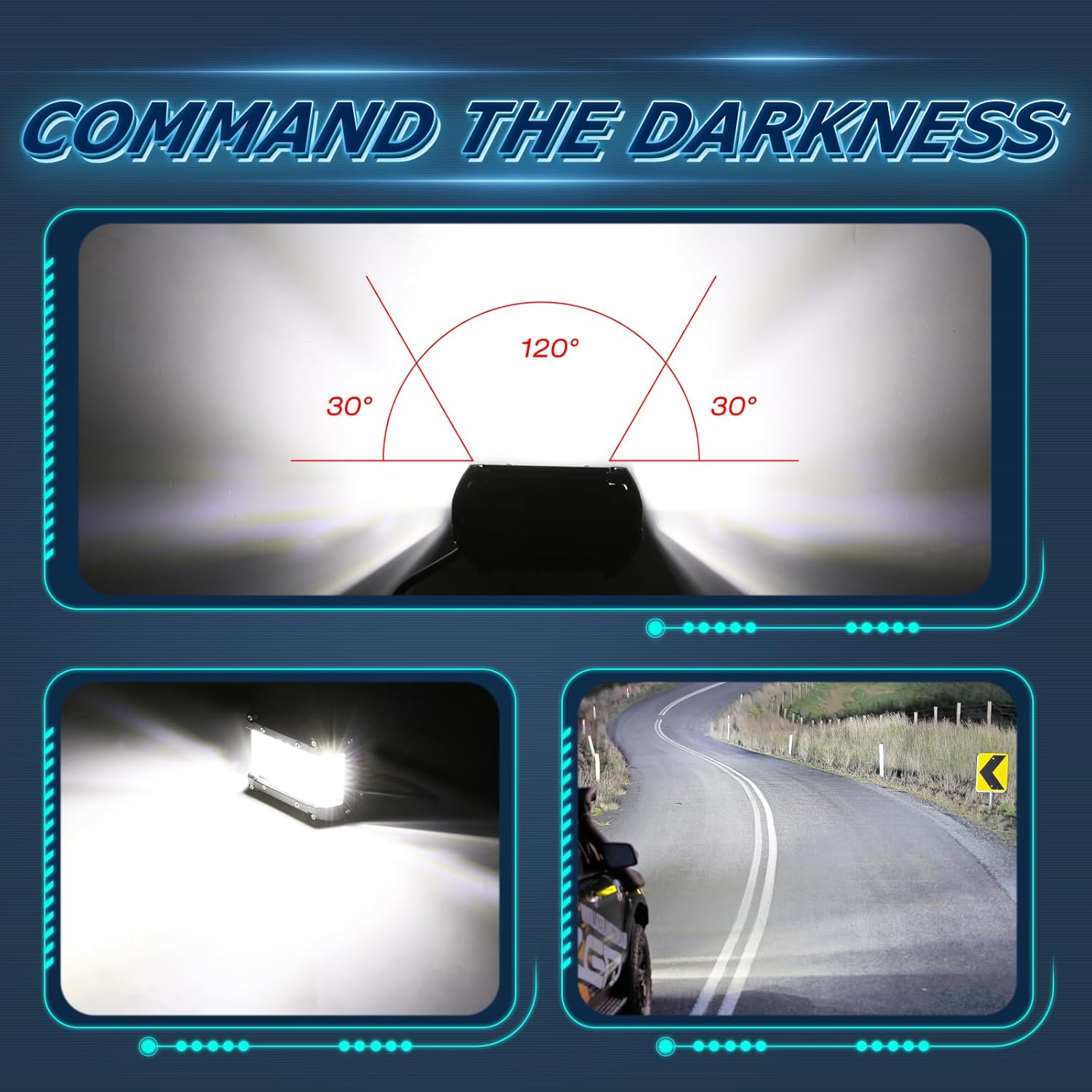 Niwaker 2Pcs 4 Inch Side Shooter LED Pods with 2 Lead Wiring Harness for LED Light Bar