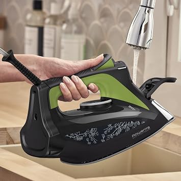 Rowenta Eco Intelligence DW6330D1 Steam Iron, Optimum Steam Distribution, 2500 W, Fast Warm-up Time, 1 L, Black/Green