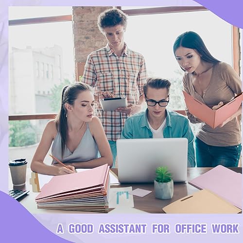 Miniatura 6 de Yaomiao 24 carpetas de clasificación, tamaño carta, 1 divisor, tamaño carta con expansiones de 2 pulgadas, carpetas de archivos con 2 puntas