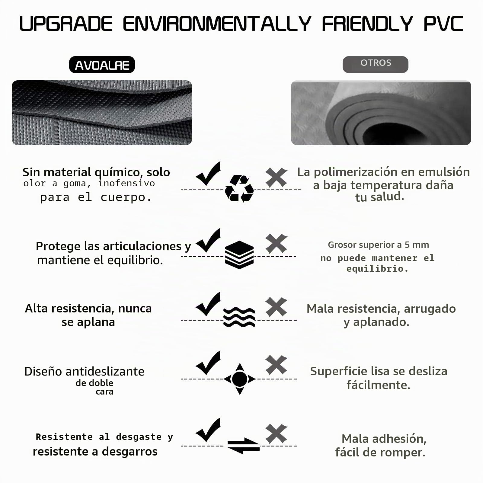 Avoalre - Alfombrilla de viaje plegable antideslizante | Plegable y transportable, antideslizante, apto para pilates, estiramiento, viene con bolsa de transporte