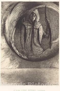Art Print Odilon Redon, Et la-bas lidole astrale, lApotheose and Beyond, The Star Idol, The Apotheosis, 1891, Historic Wall Decor 08in x 12in