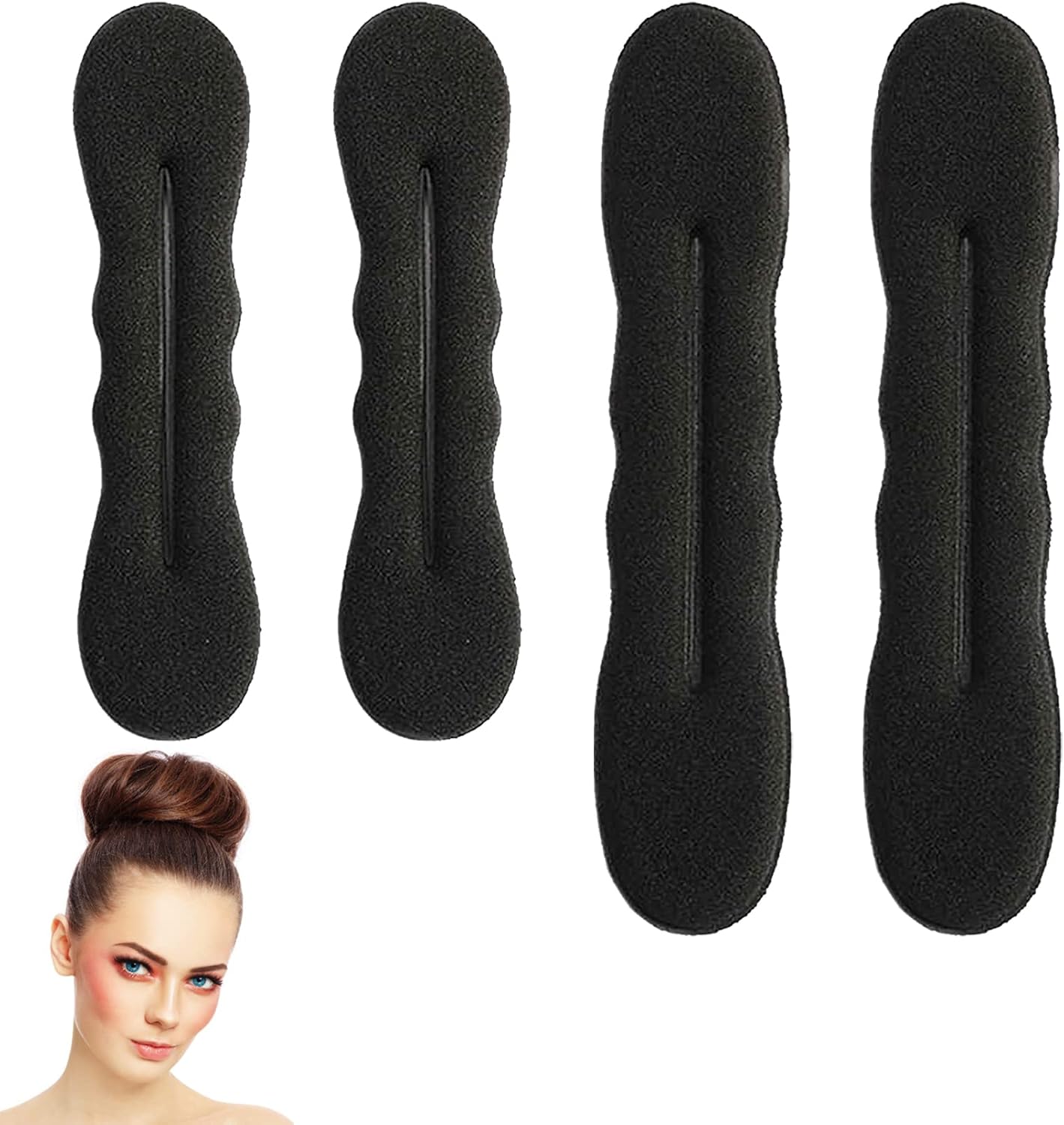 4pcs Hair Bun Maker,Magic Hair Bun Maker Sponge Hair Foam Twister,Lazy