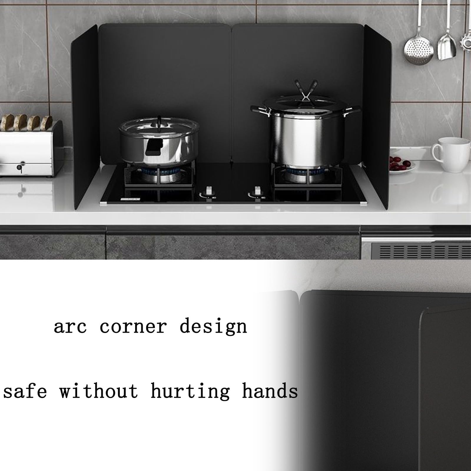 Reu - Protector plegable para estufa de cocina, antiadherente, color negro, 50 x 90 cm, perfecto para parrilla al aire libre y estufa de gas, protector contra salpicaduras de cocina, fácil de limpiar