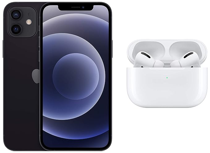 New Apple iPhone 12 (128GB) - Black with Apple AirPods Pro