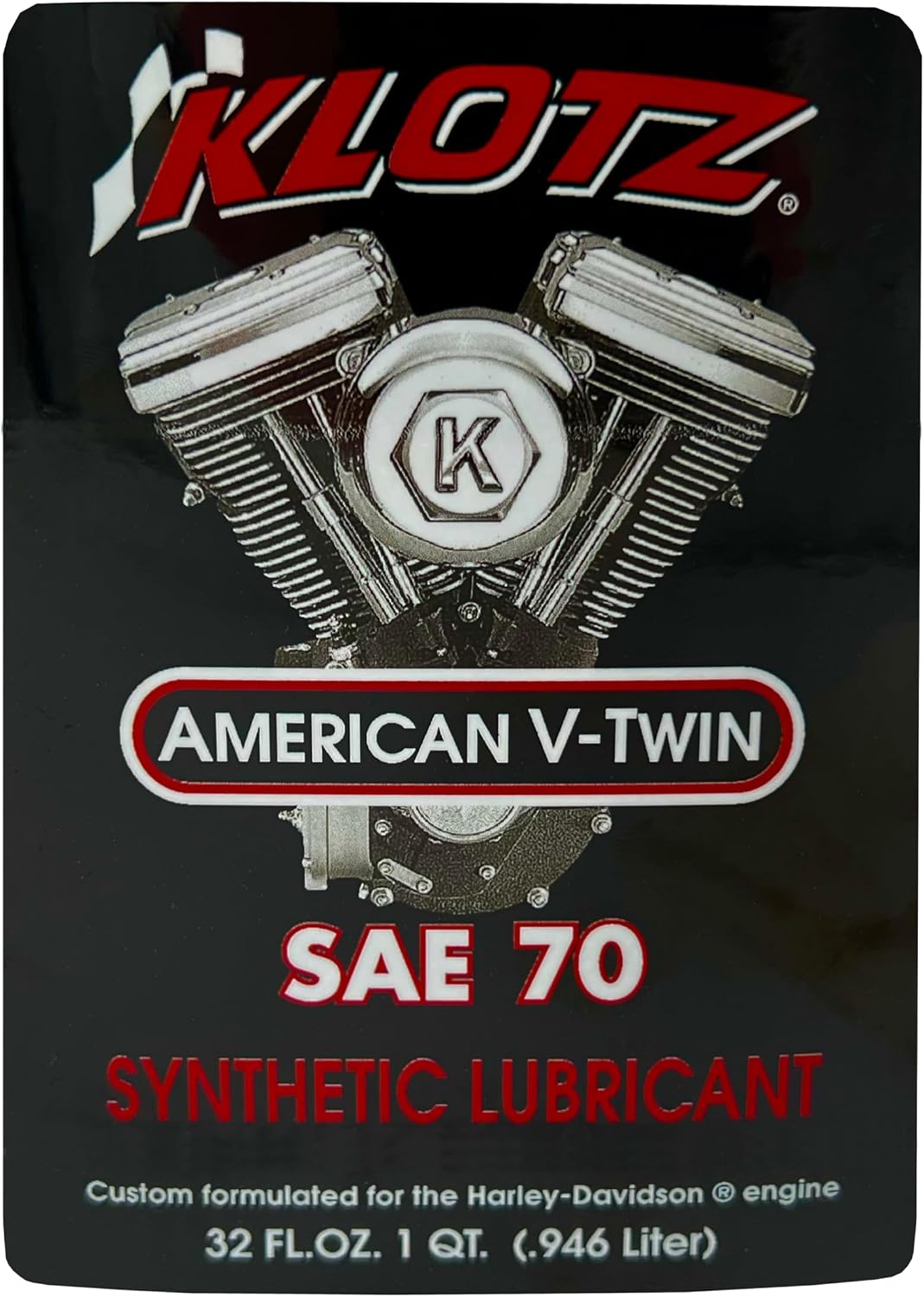 Klotz American V-Twin Straight Weight Synthetic Motorcycle Oil Lubricant 70WT for Harley-Davidson Pre-Evolution Engine – Wear Protection & Antioxidant | KH-70, 3 Quarts Value Pack
