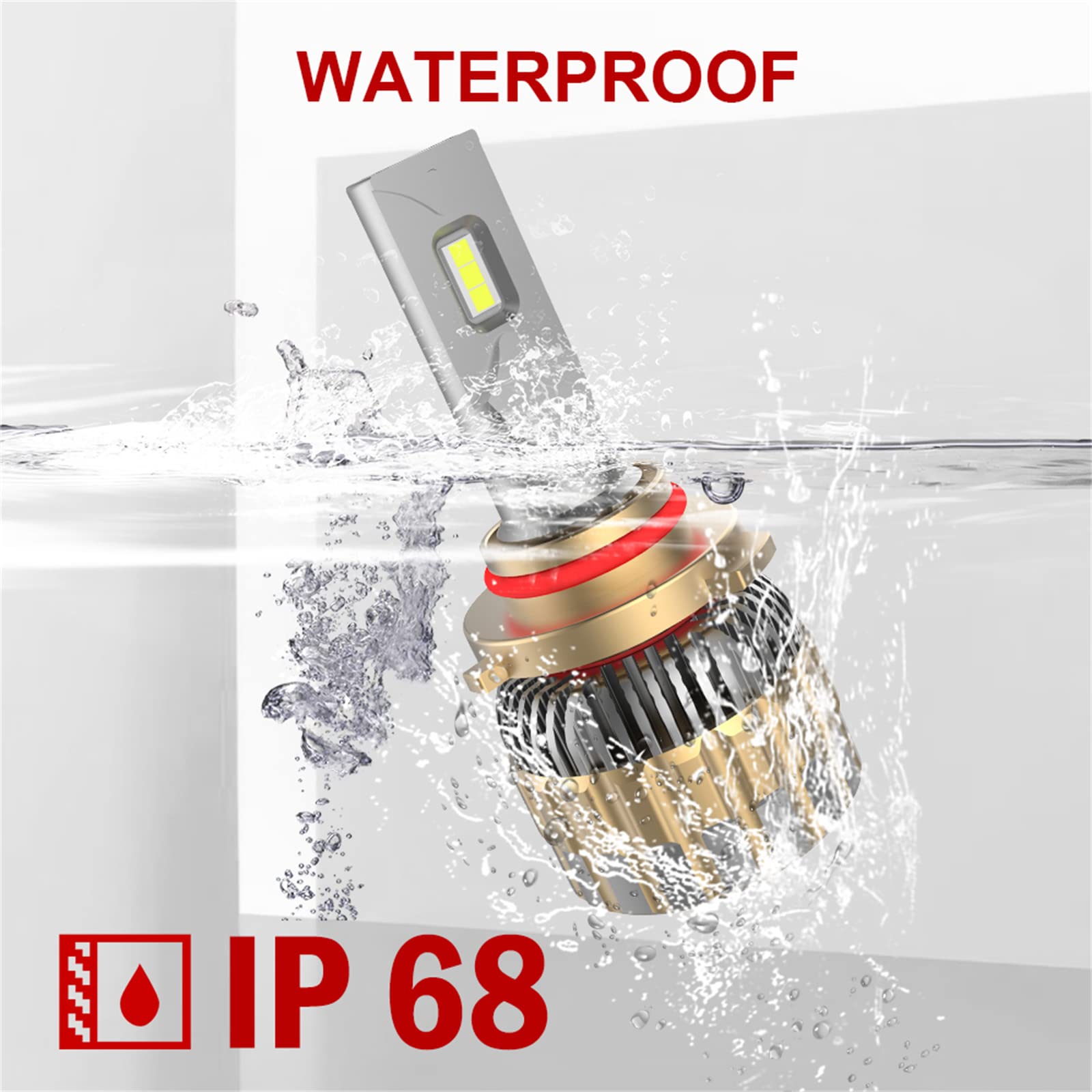 Bombillas LED Para Faros Delanteros, 110 W Super Brillante Plug And Play Kit De Repuesto De Faros LED, 6000 K Blanco Brillante Kit De Conversión De Faros IP68 A Prueba De Agua, Paquete De 2,H4