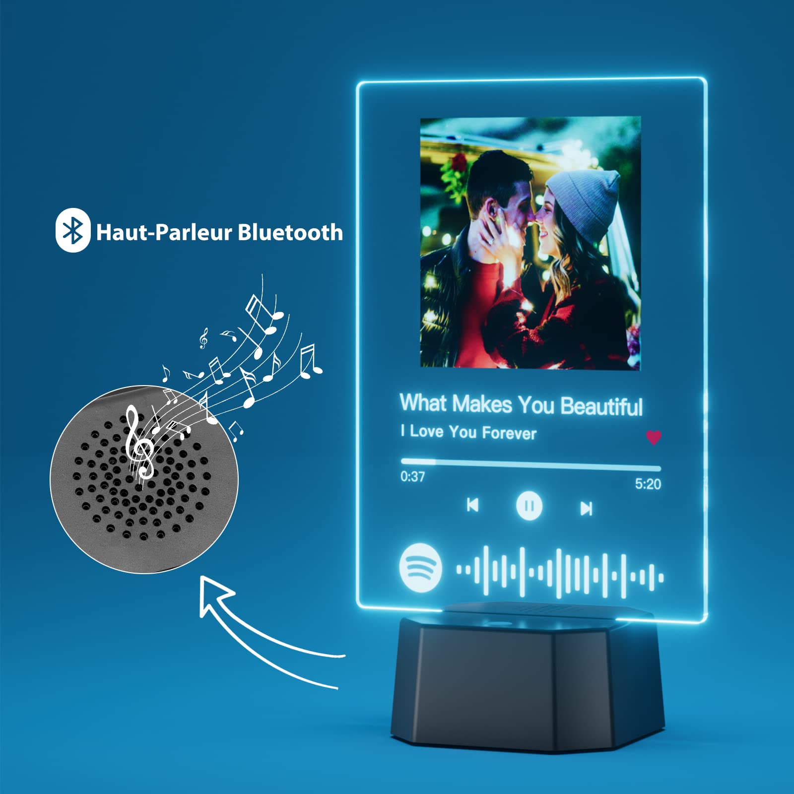 IDIY Plaque Spotify Personnalisé Avec Photo Musique - Cadre Photo