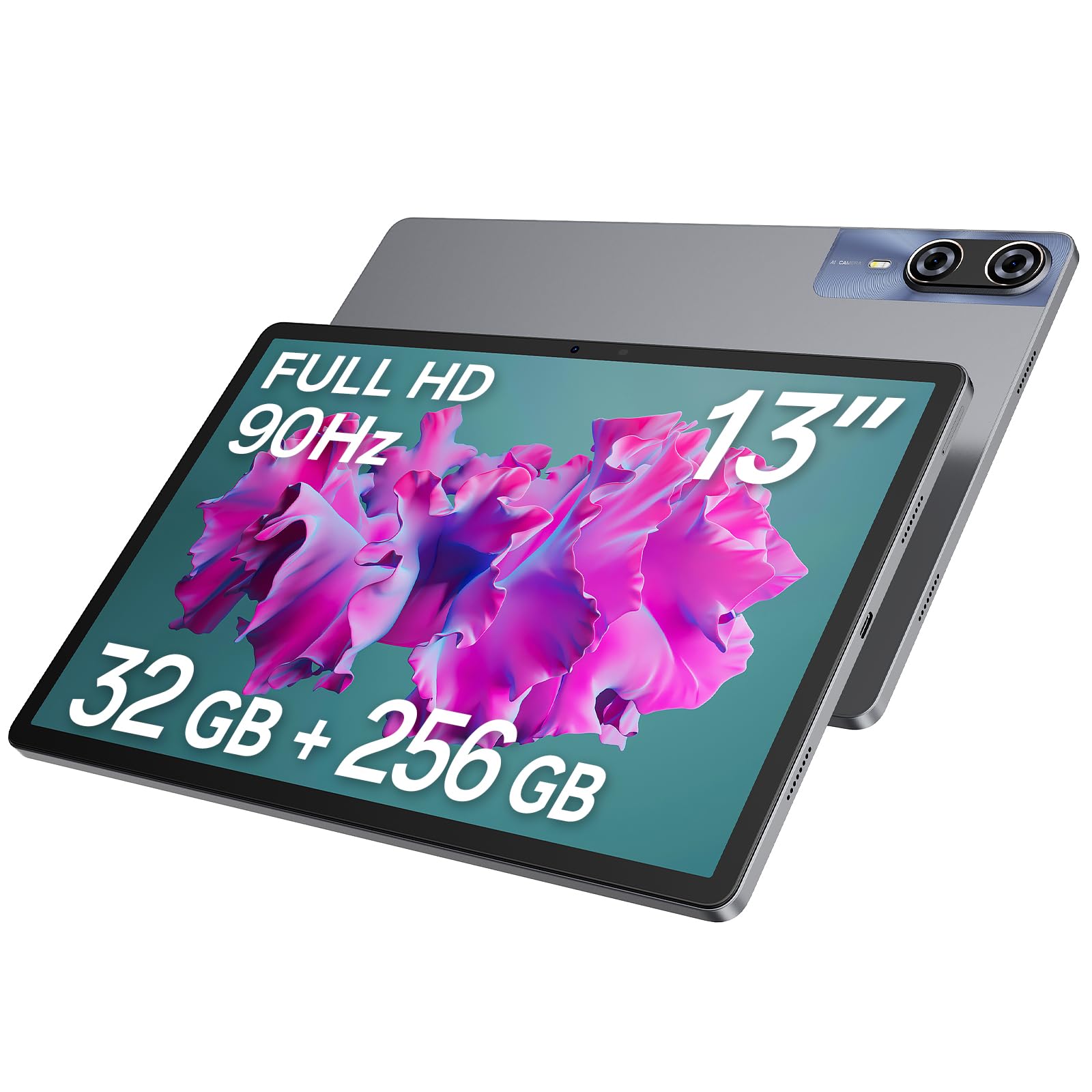 13 Inch Tablet with Case, Android 15, Large Screen 1200*1920 FHD