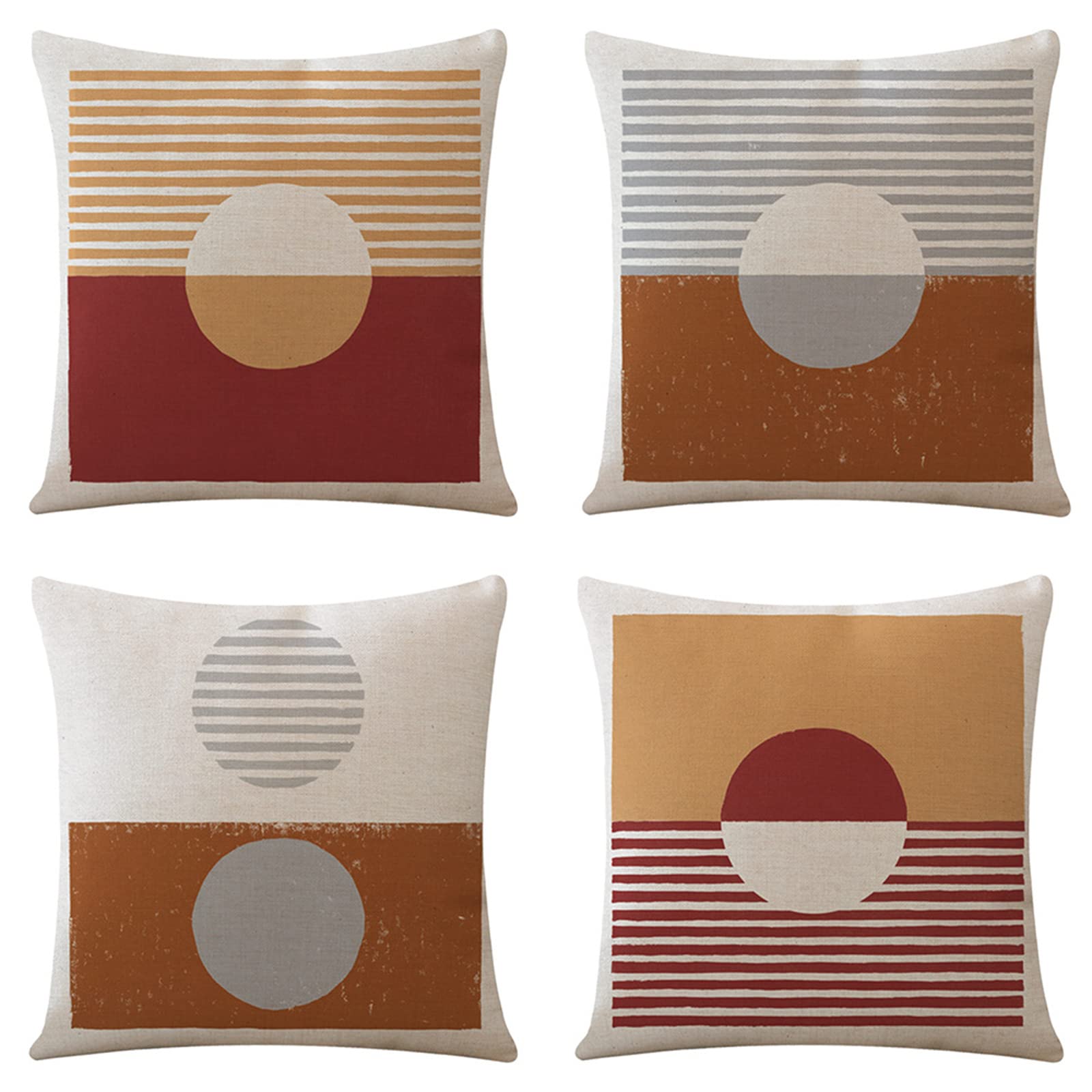 Housses de coussin de qualité supérieure 45x45 cm en coton lin texturé