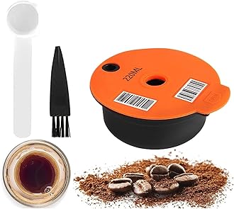HoneyhouseReusable Coffee Capsules, Compatible with Bosch Tassimo Machines,Refillable Coffee Filter,Coffee Pods with Readable Barcode (220 ML), A-orange