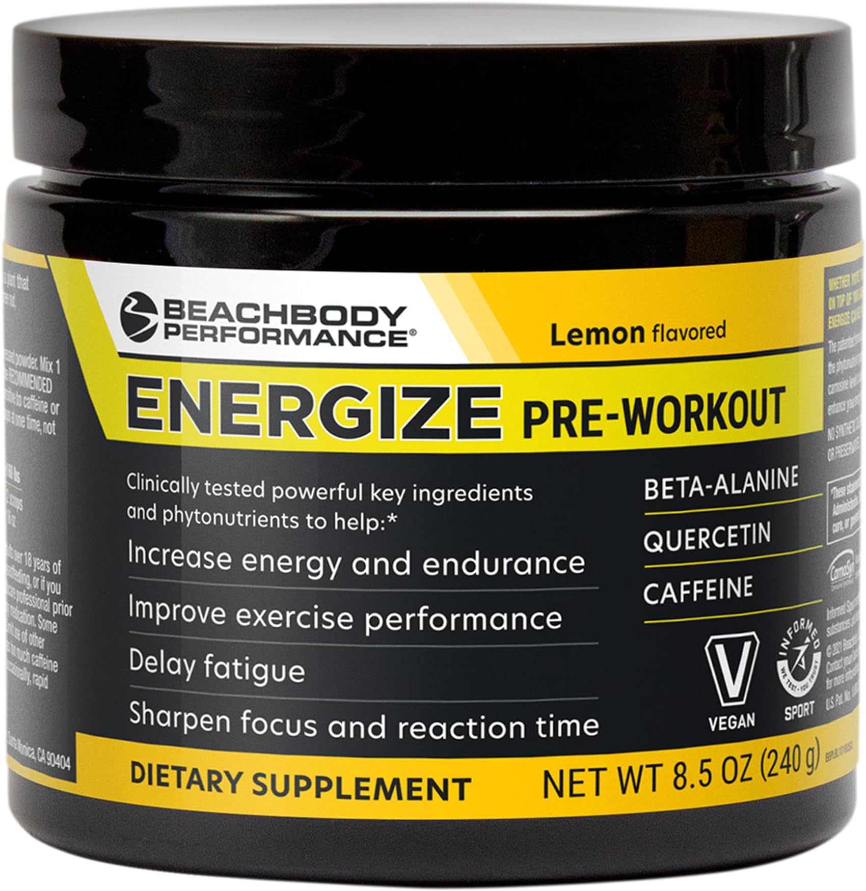 BODi Energize Pre Workout Powder - Lemon, 40 Servings