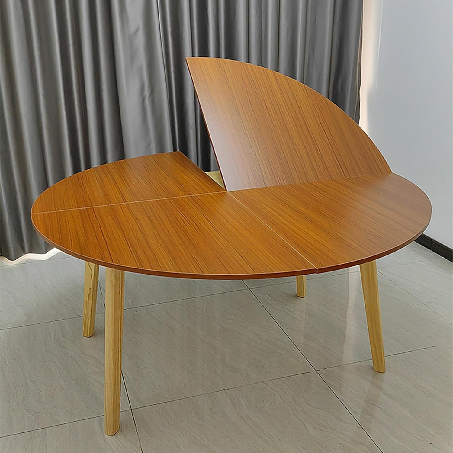 Large Round Foldable Table Top - 55.1" Waterproof Wooden Banquet Table for Indoor & Outdoor Use - Easy Storage, No Legs, Portable Circle Table Top Only