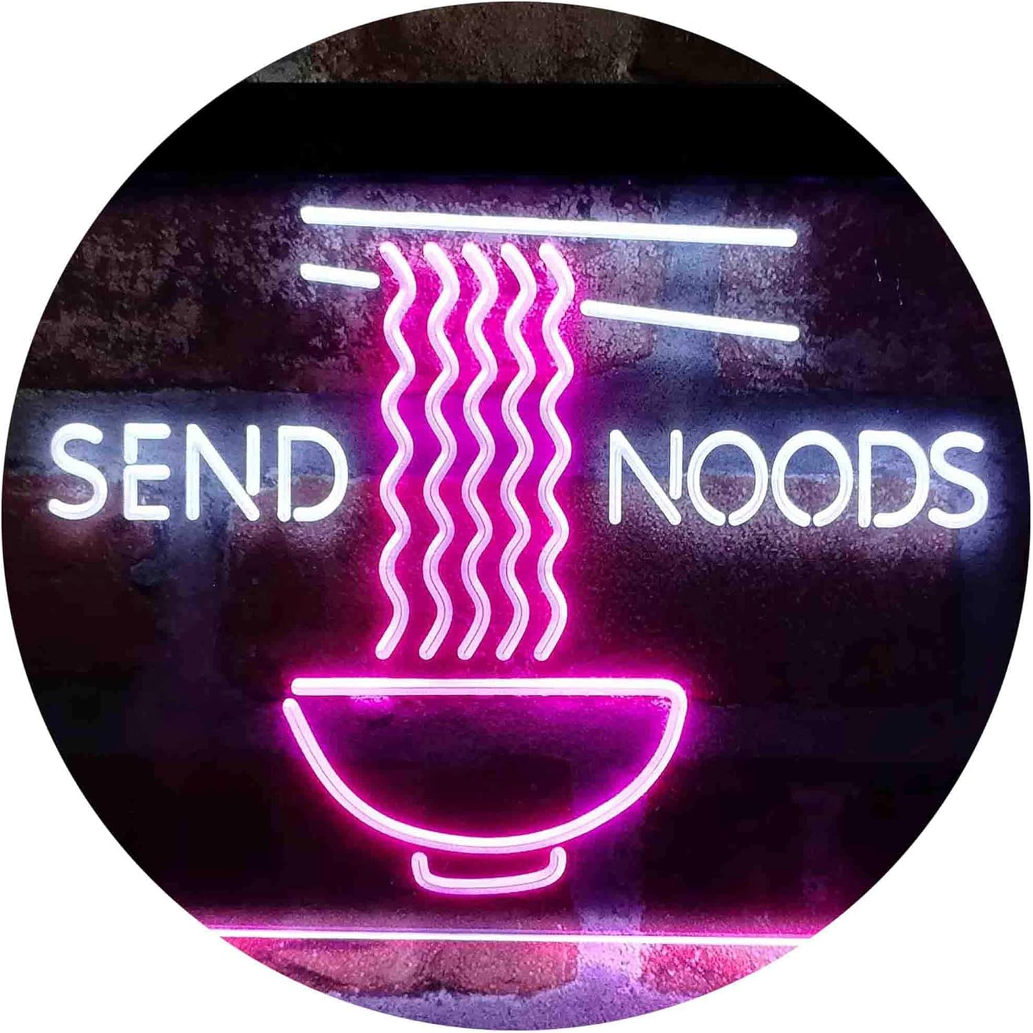 ADVPRO Humor Send Noods Nudes Noodles Home Decoration Dual Color LED Neon Sign White & Purple 12 x 8 Inches st6s32-i3977-wp