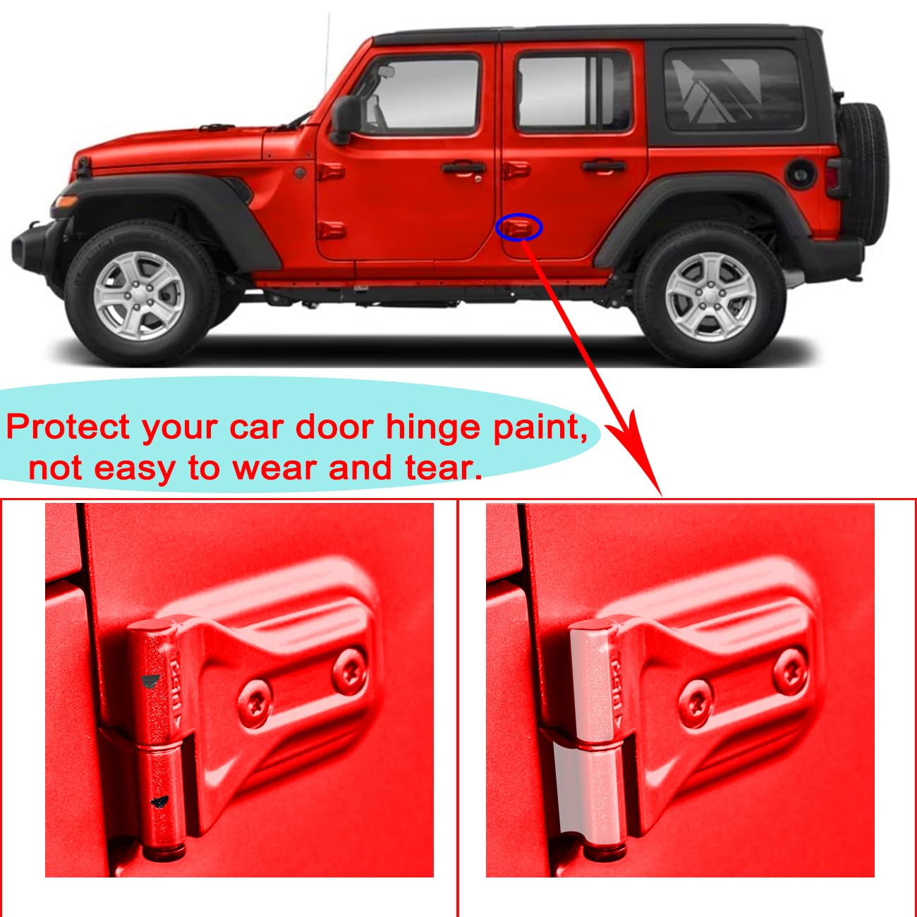 Amazon.co.jp: Jeep Wrangler用ドアヒンジプロテクター ドアヒンジ保護