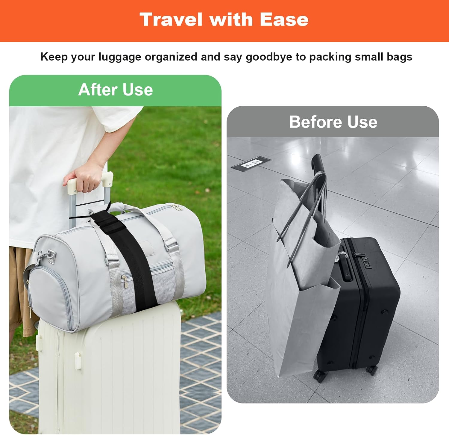 3Pcs Luggage Connector Straps,Multi Use Strong Adjustable Bag Luggage Straps,Add a Bag Easy to Travel Suitcase Elastic Strap Belt Luggage Accessories(Deepblue+Grey+Black)