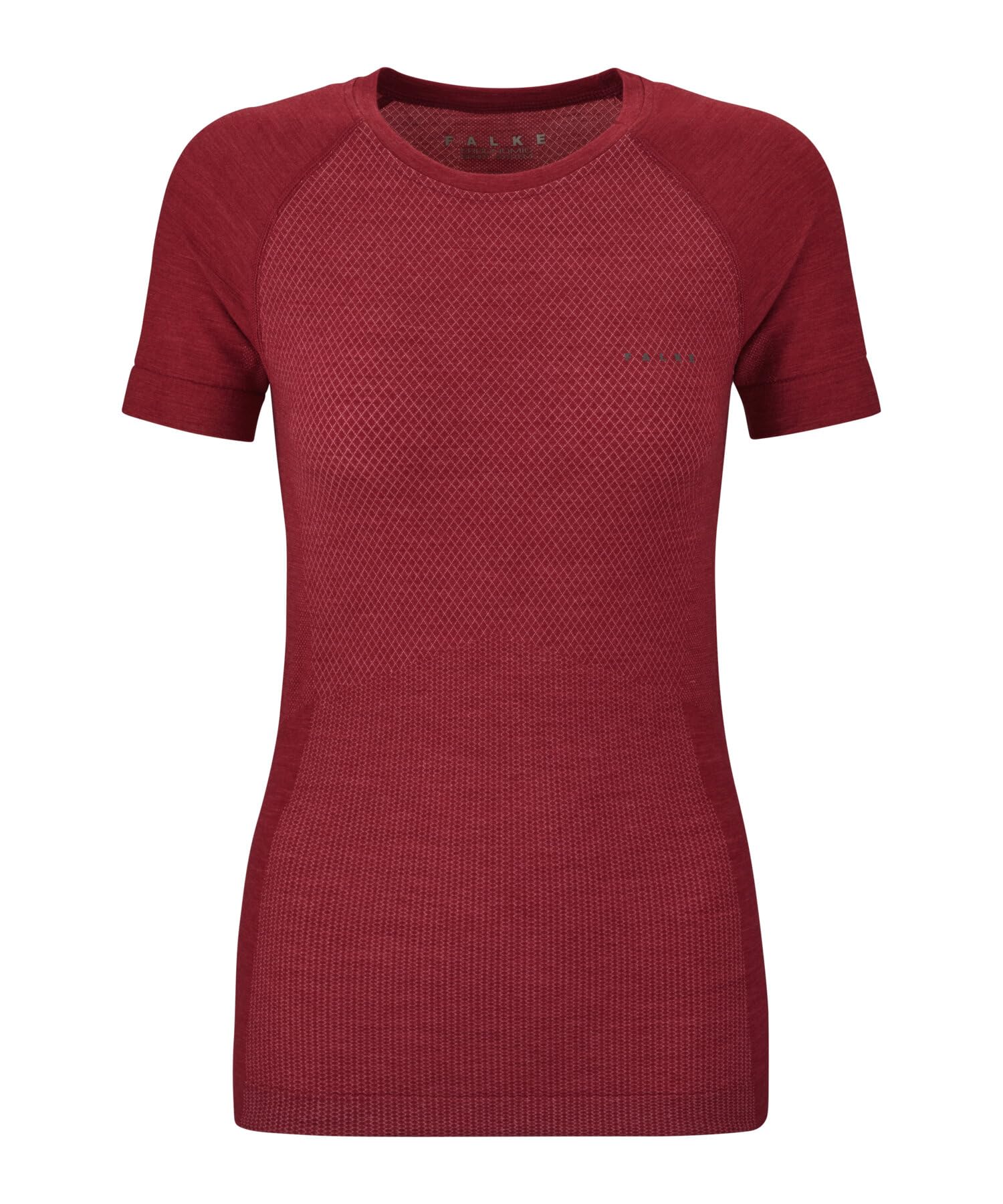 FALKE Kobiety Warstwa podstawowa (góra) Wool-Tech Light Round Neck W S/s Ts wełna materiał funkcjonalny regulujące klimat 1 Sztuka, Różowy Red 8644, XL
