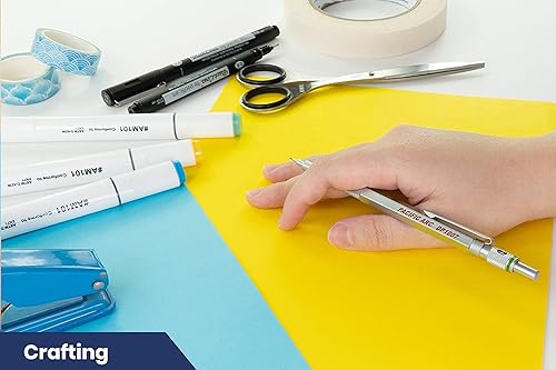 Miniatura 8 de Pacific Arc Chromagraph - Portaminas de metal, 0.028 in, barril plateado, con grado de lápiz ajustable integrado, soporte para lápiz para dibujar,