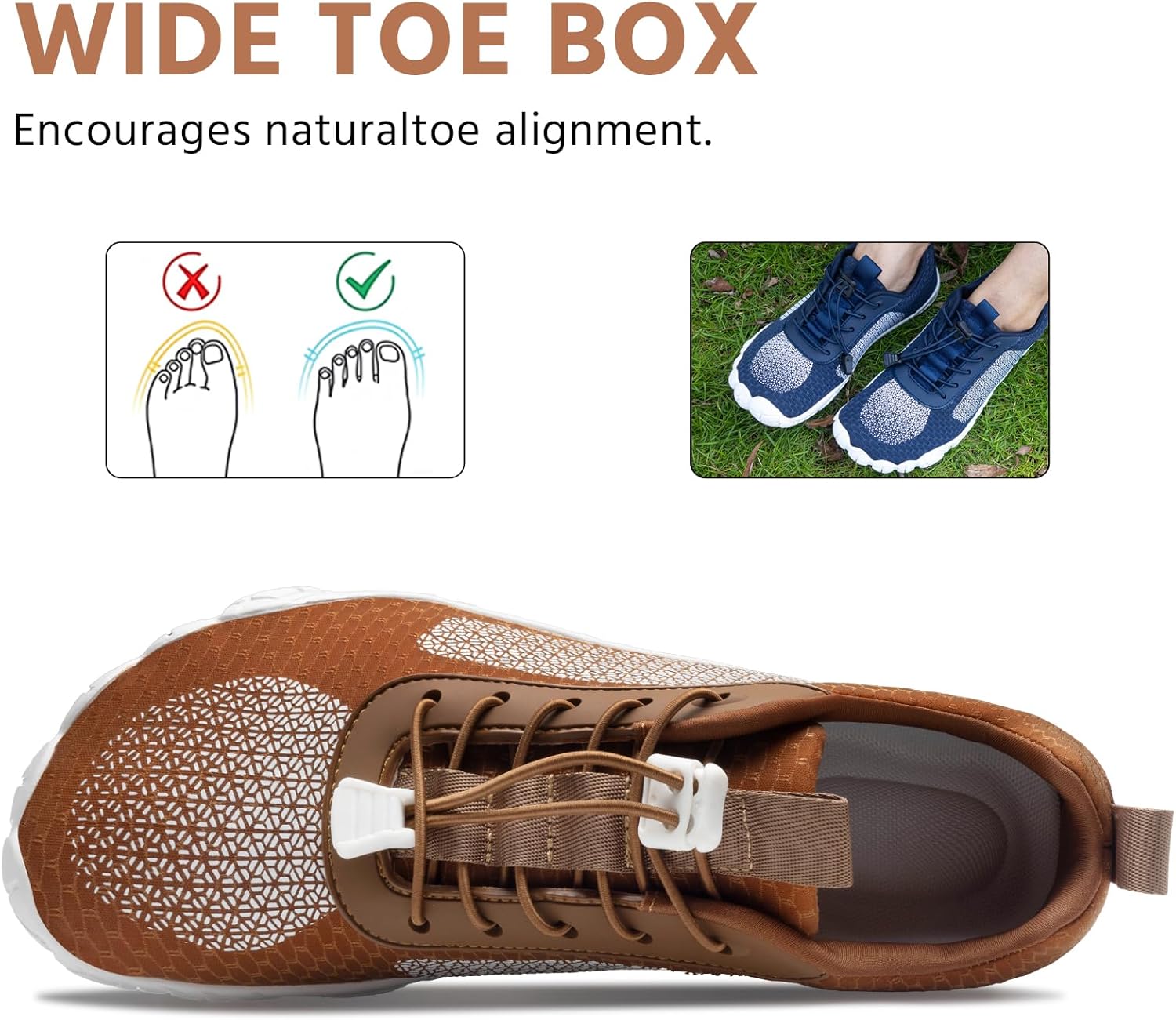 Hiking Cloud-Like Barefoot Shoes Women Men Footwear,Minimalist Trail Running Shoe for Women,Wide Toe Box Zero Drop Slight Arch-Support Breathable Walking Shoes,Non-Slip Flexible Gym Workout Shoes - Image 5