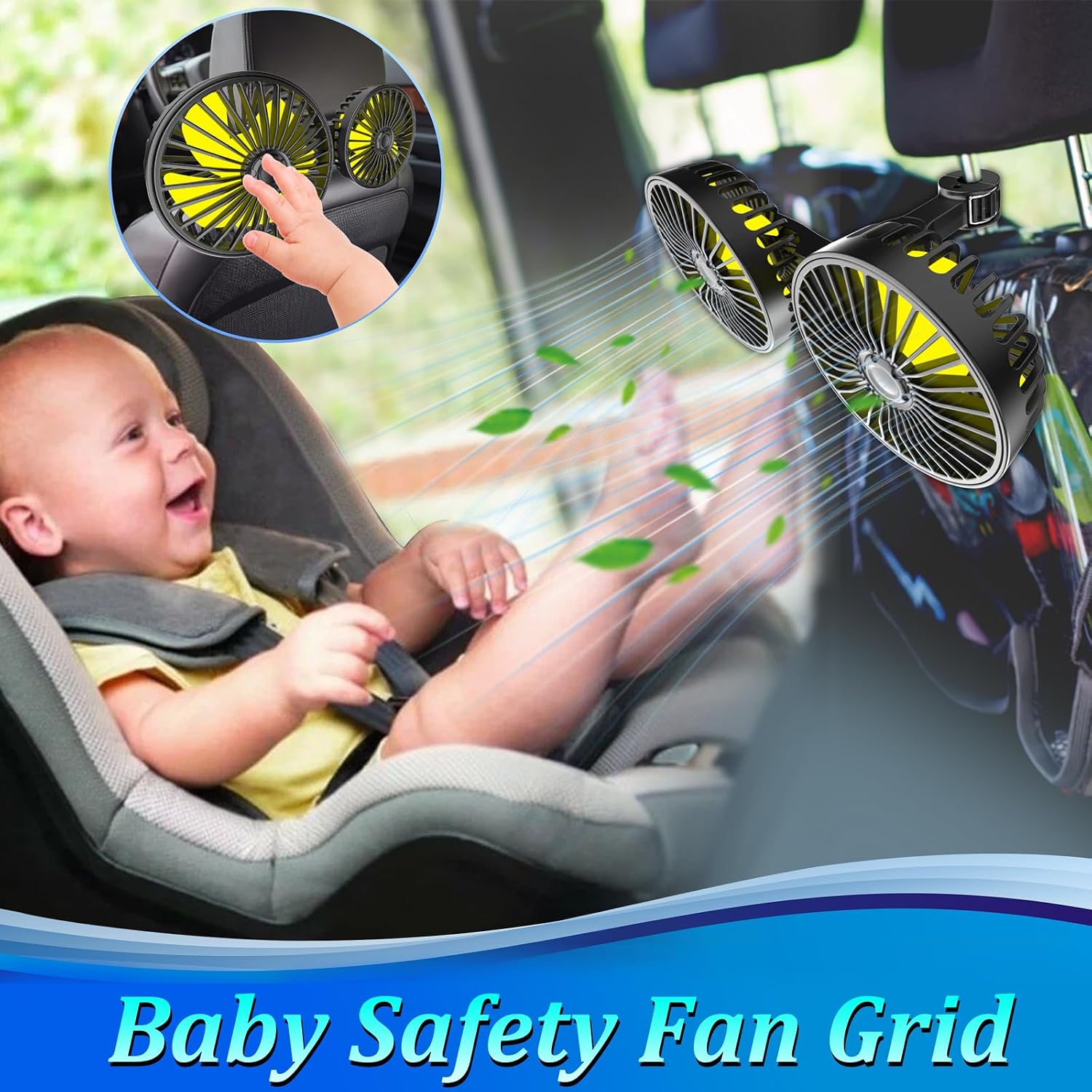 Qidoe Car Fan for Back Seat, USB Powered Portable Fans for Car 360° Rotation Cooling Fans with 3 Speeds, 5V Air Circulation Vehicle Fan Adjustable Clip for All Kind of Cars image 4