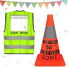 Giftota Original 50th Birthday Gift 2pcs, Safety Cone and Vest 50th Birthday Men, Gift Man Party Accessories, Funny Party Decoration for Women Men Dad Grandpa
