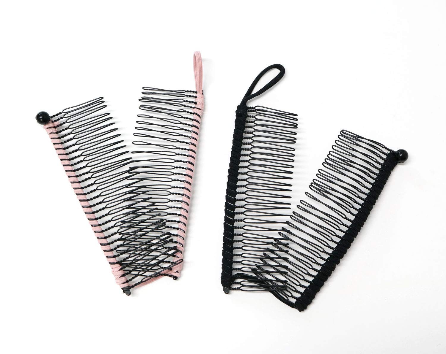 GETAGOTA 2 Pieces Adjustable Banana Hair Clip Comb Clips for Women Stretch Ponytail Holder Accessory Double Combs Thick Curly Hair Grip Styling Maker Tool Clip Classic Clincher for Girls and Womens