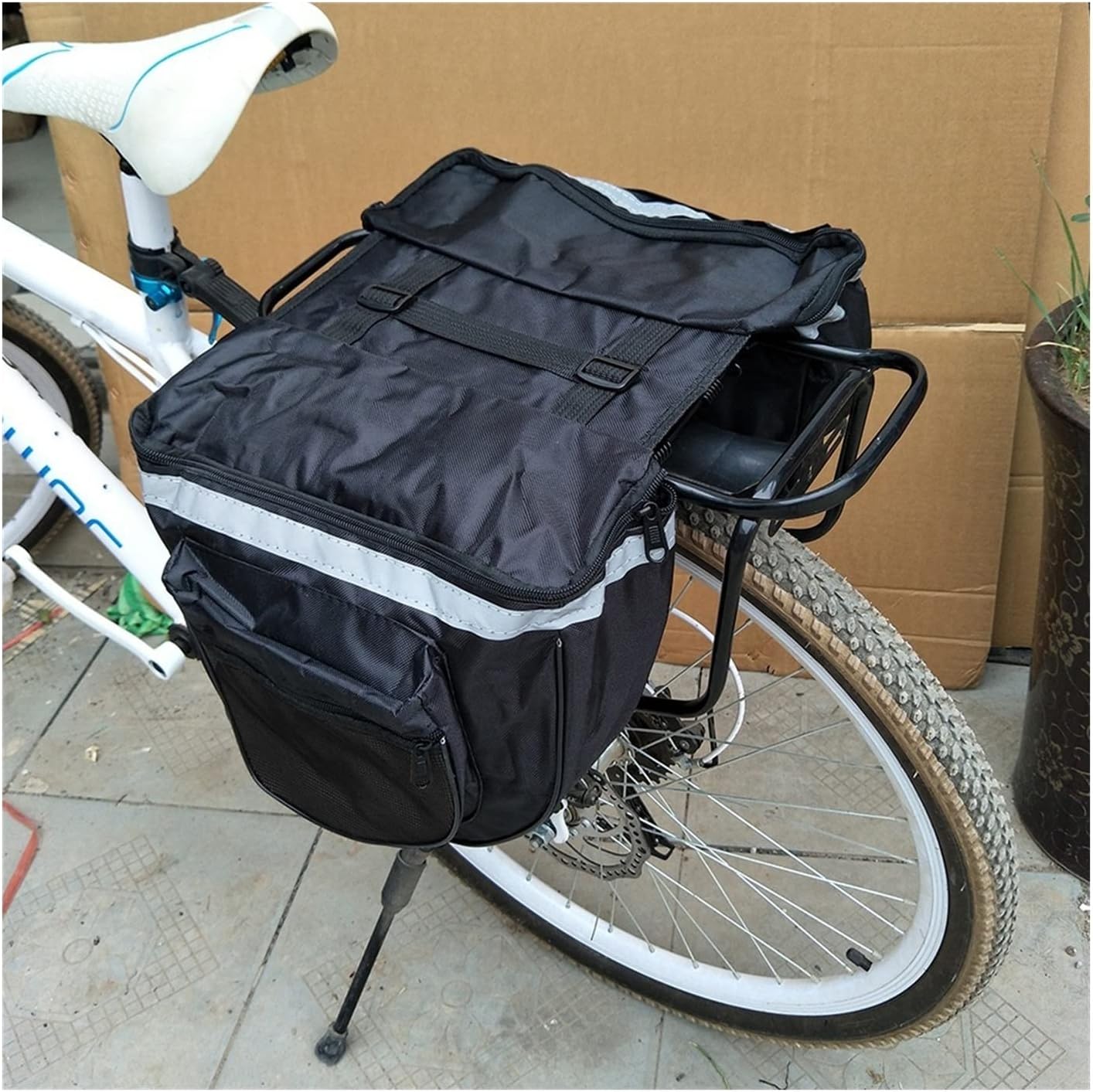 25L Bicycle Panniers Bike Rear Rack Bag Mountain Bike Quick Release Buckle  Pannier Waterproof Bike Double Side Storage Bag