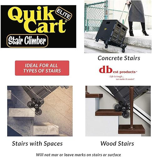 Miniatura 74 de dbest products Quik Cart Sport - Caja plegable con ruedas para profesores, capacidad de 80 libras, hecha de plástico resistente utilizado como Negro