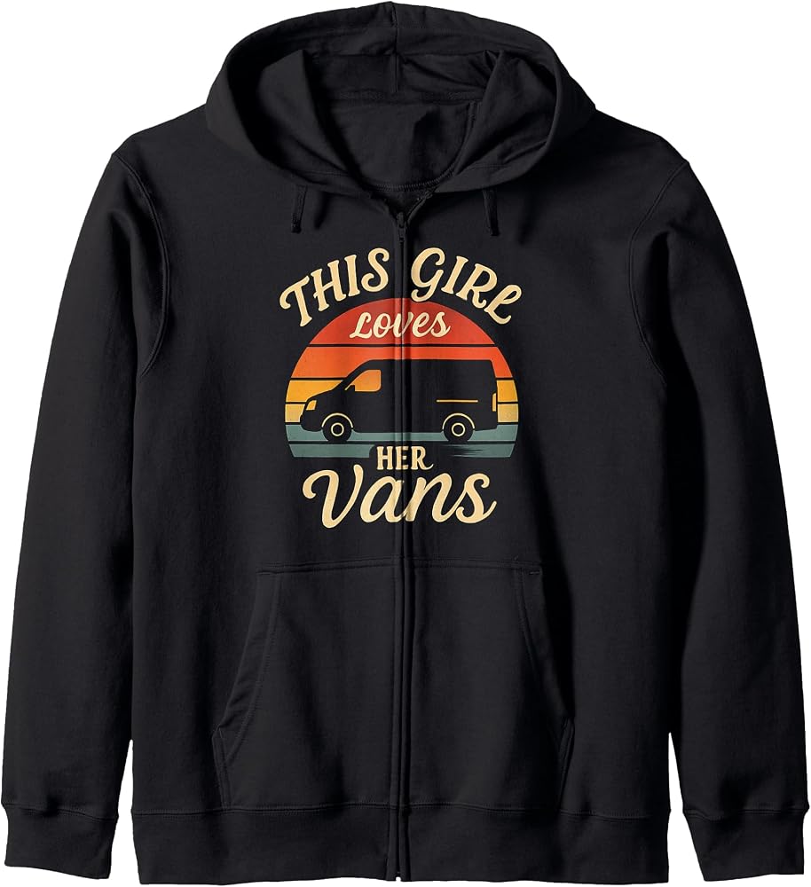Esta chica ama sus Vans Retro Sunset Design Sudadera con capucha