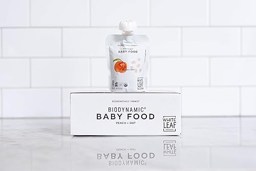 Miniatura 9 de White Leaf Provisions Alimentos biodinámicos y orgánicos para bebés, bolsas de puré de melocotón + avena sin azúcar para bebés, alimentos