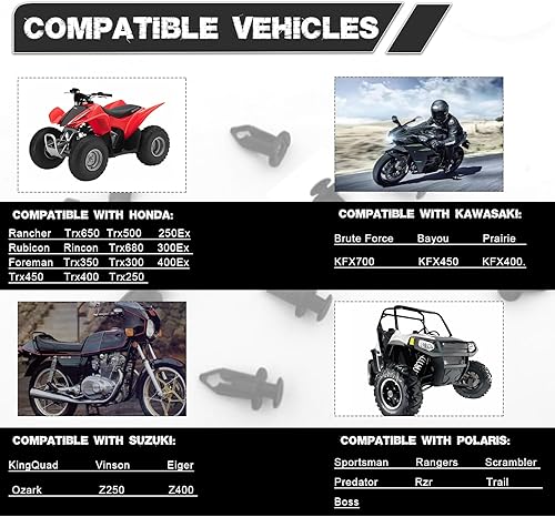 Miniatura 6 de 50 clips para guardabarros de nailon UTV, remaches de sujeción de cuerpo, compatible con Polaris Ranger RZR Kawasaki Teryx Honda 90653-HC4-900
