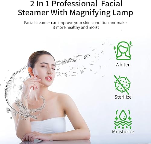 Miniatura 3 de Vaporizador facial 2 en 1 con lámpara de aumento 3X - Profesional para el hogar y el salón de belleza