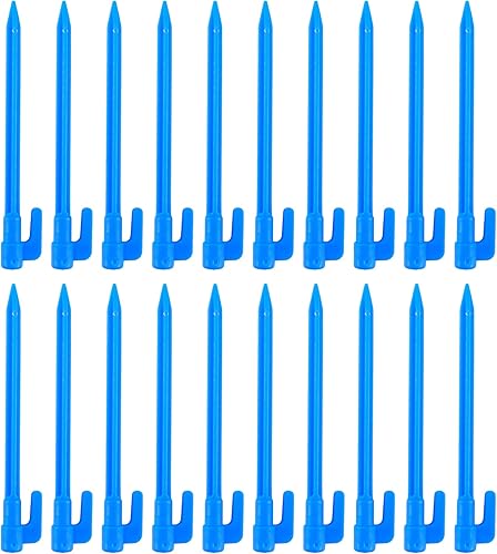 Miniatura 1 de Pastlla 20 estacas de plástico resistente para bordes de paisaje, soporte para plantas, estacas de césped, estacas duraderas para tienda de campaña,