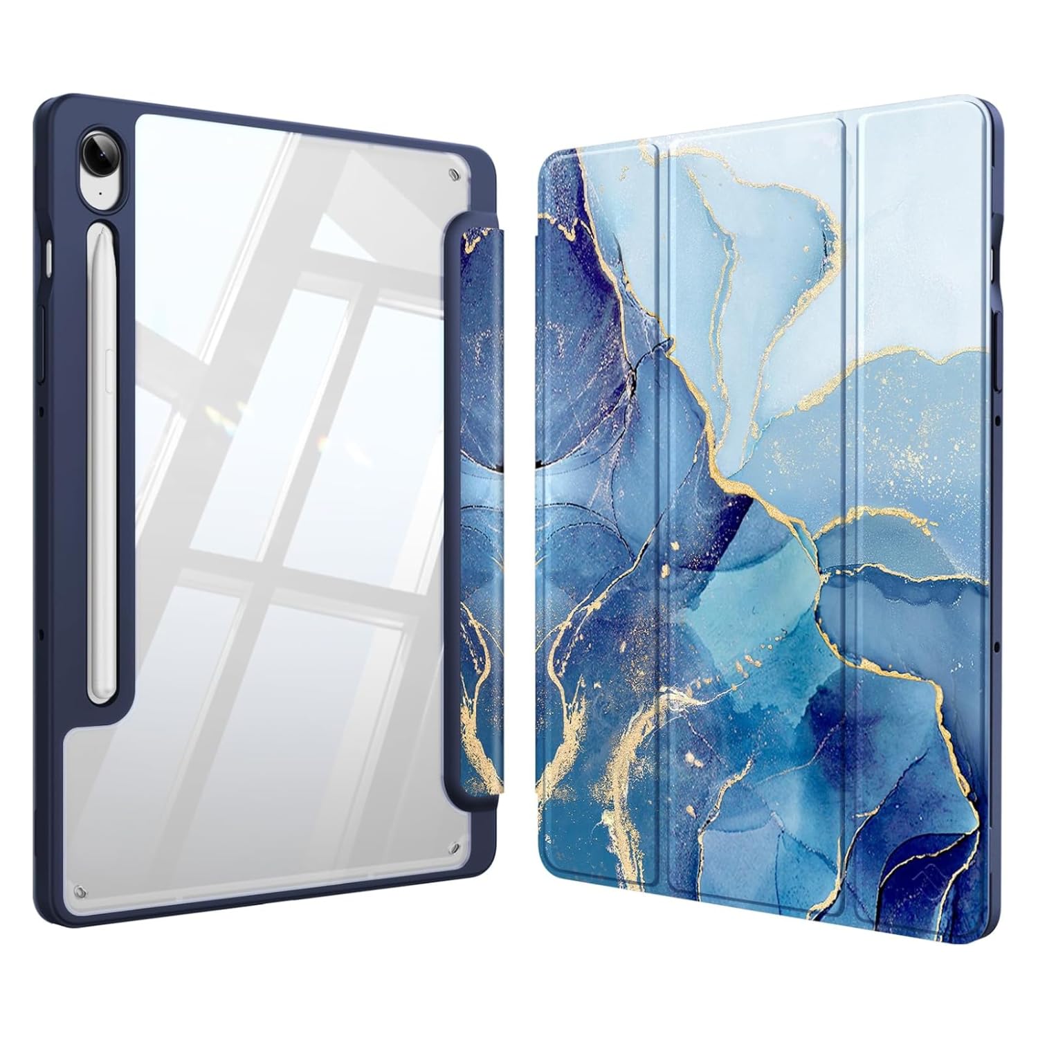 MOCA Flip Cover for Samsung Galaxy Tab S10 Lite / S10 FE / S9 FE 10.9 Inch, Shockproof Slim Case with S Pen Holder, Auto Sleep Wake, Transparent Back (Aqua Blue) — Amazon image 13