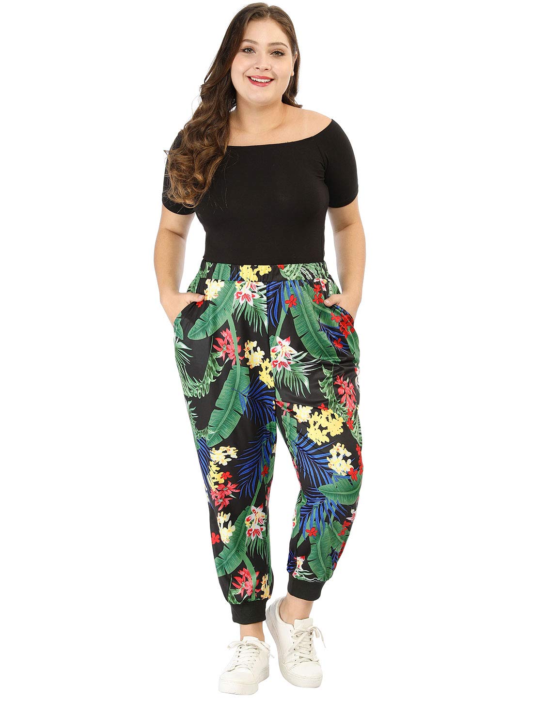 Agnes Orindawomens Plus Size Sweatpants Elastic Pockets Jogger