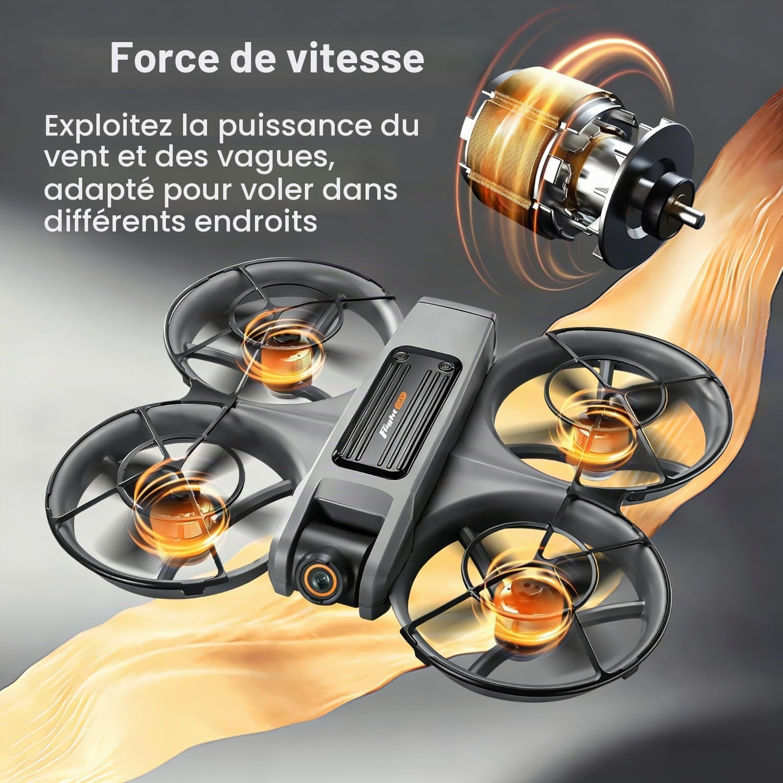 Drone Avec Caméra HD Et Écran 4,9 Inches, Moteur Brushless, Double Caméra, Flux Optique, Figures 360°, Décollage 1 Touche, Carte SD Et 2 Batteries, Idéal Pour Débutants