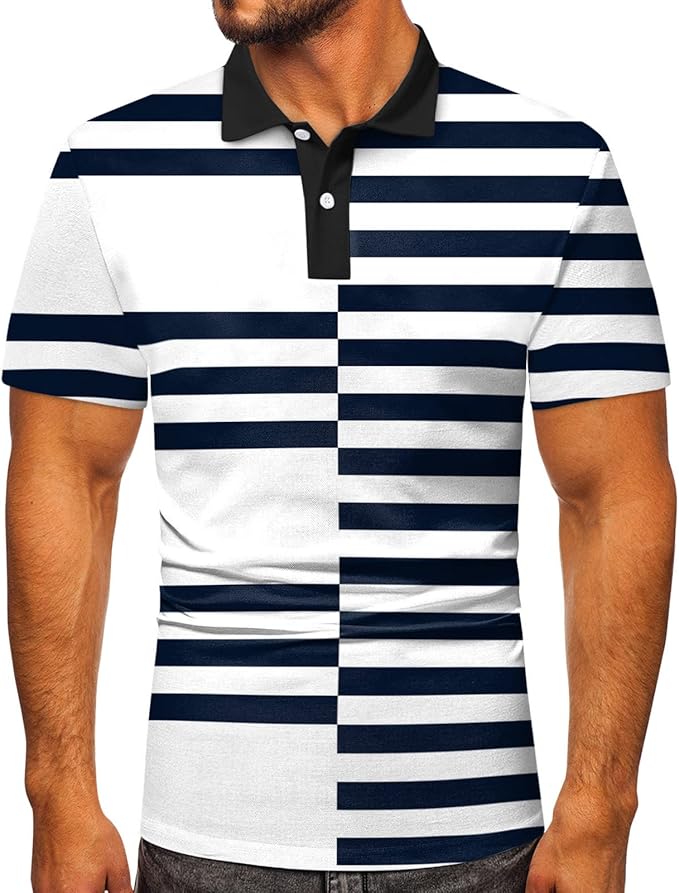 Amazon メンズ ポロシャツ トレーニングウェア 半袖 ゴルフウエア 柔らかい 人気 夏服 メンズ Tシャツ プリント ゆったり 速乾 シャツ 夏服 メンズ Tシャツ メンズ ゴルフ ストリート系 シャツ ポロシャツ 通販