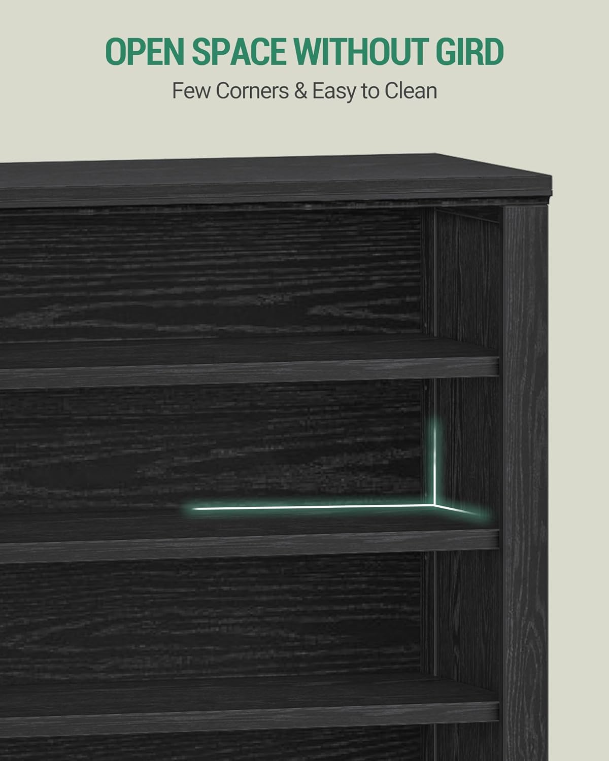 Hzuaneri Shoe Storage Cabinet, 10 Tiers Freestanding Shoe Cabinets, Wooden Shoes Rack with Cubby, 36-40 Pairs, Farmhouse Tall Shoes Cubby Organizer for Entryway, Living Room, Black SR59204X