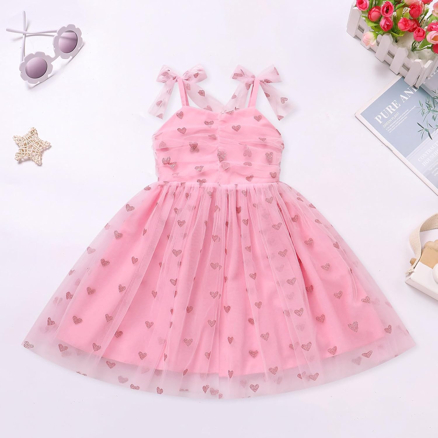 IBTOM CASTLE Toddler Baby Girl Birthday Dress Floral Sequin Tulle Tutu Dresses for Pageant Party Cake Smash Photoshoot - Image 2