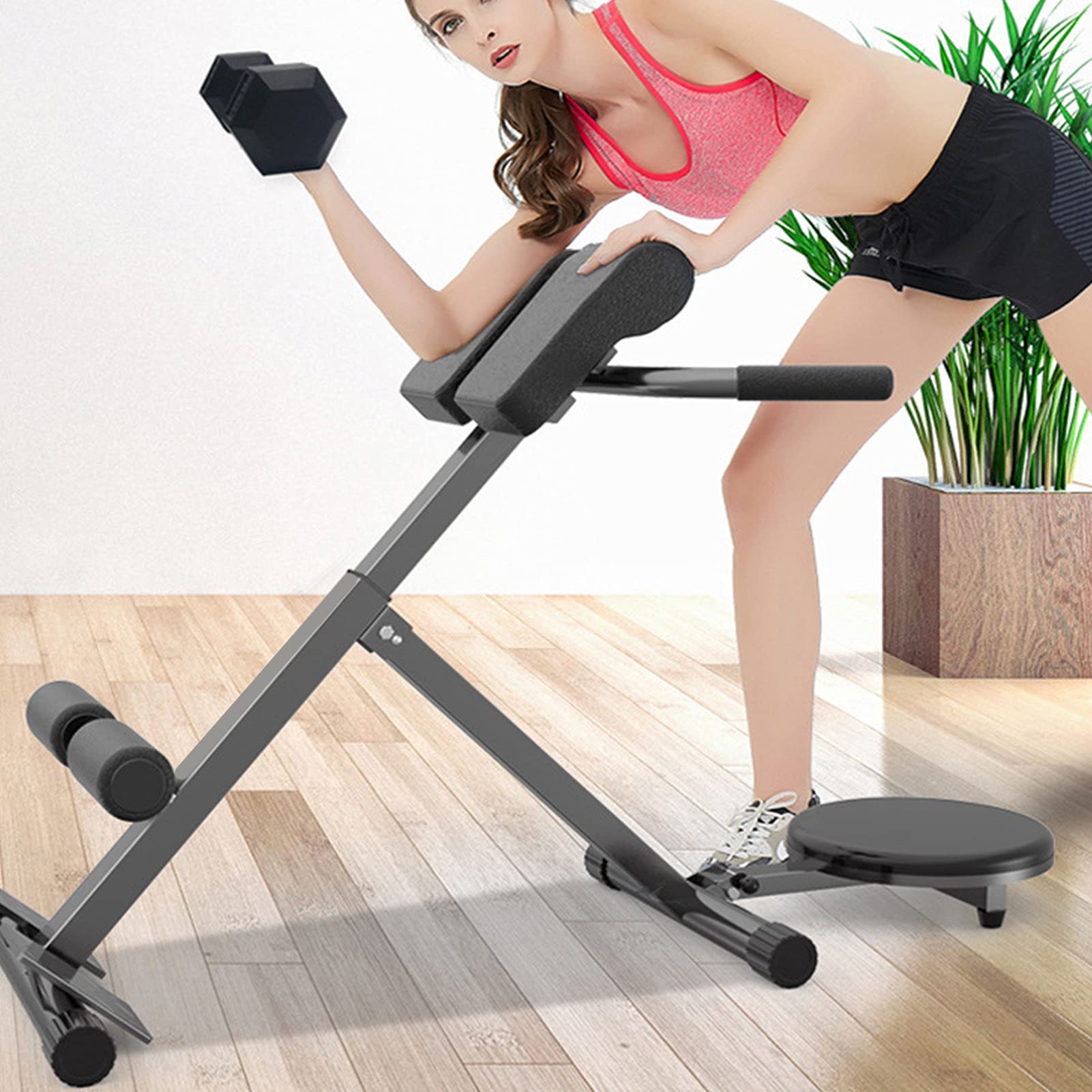 Panca Roman Multifunzione Per Addominali E Iperestensioni - Regolabile, Pieghevole, Per Home Gym - Foto 12