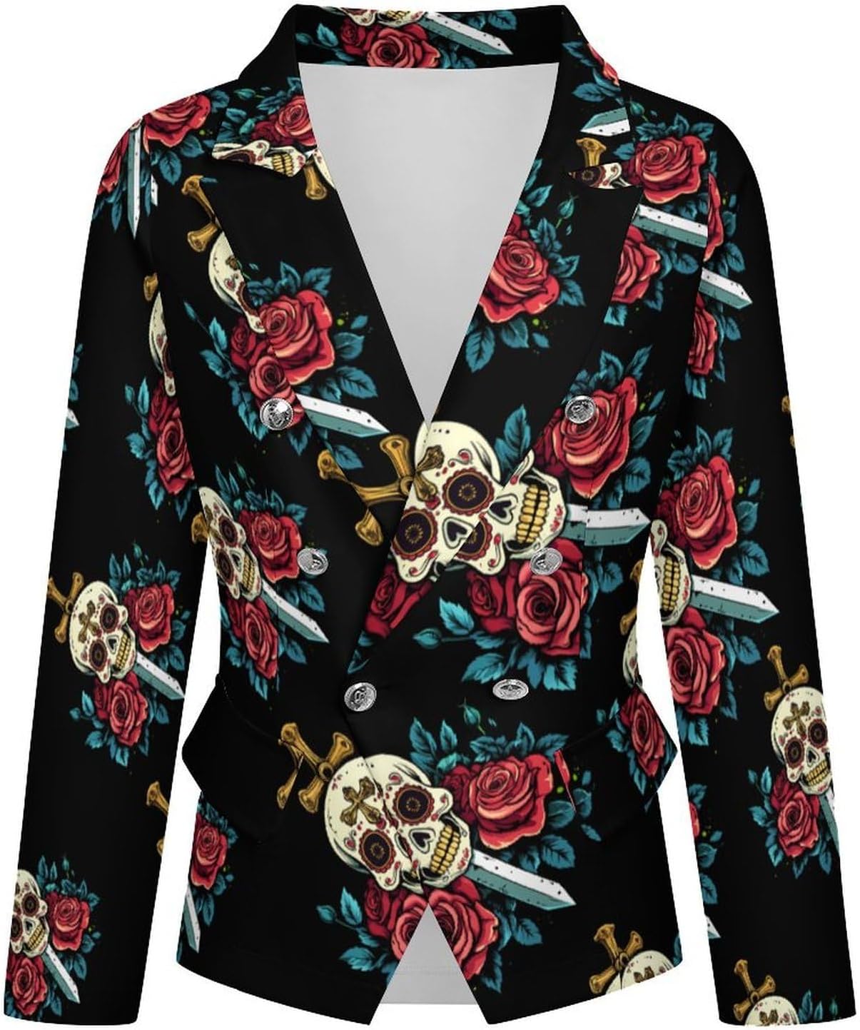 Ancient Sword Skull Women's Blazer Long Sleeve Suits Business Casual Blazers Jackets Lapel Open Front Suit