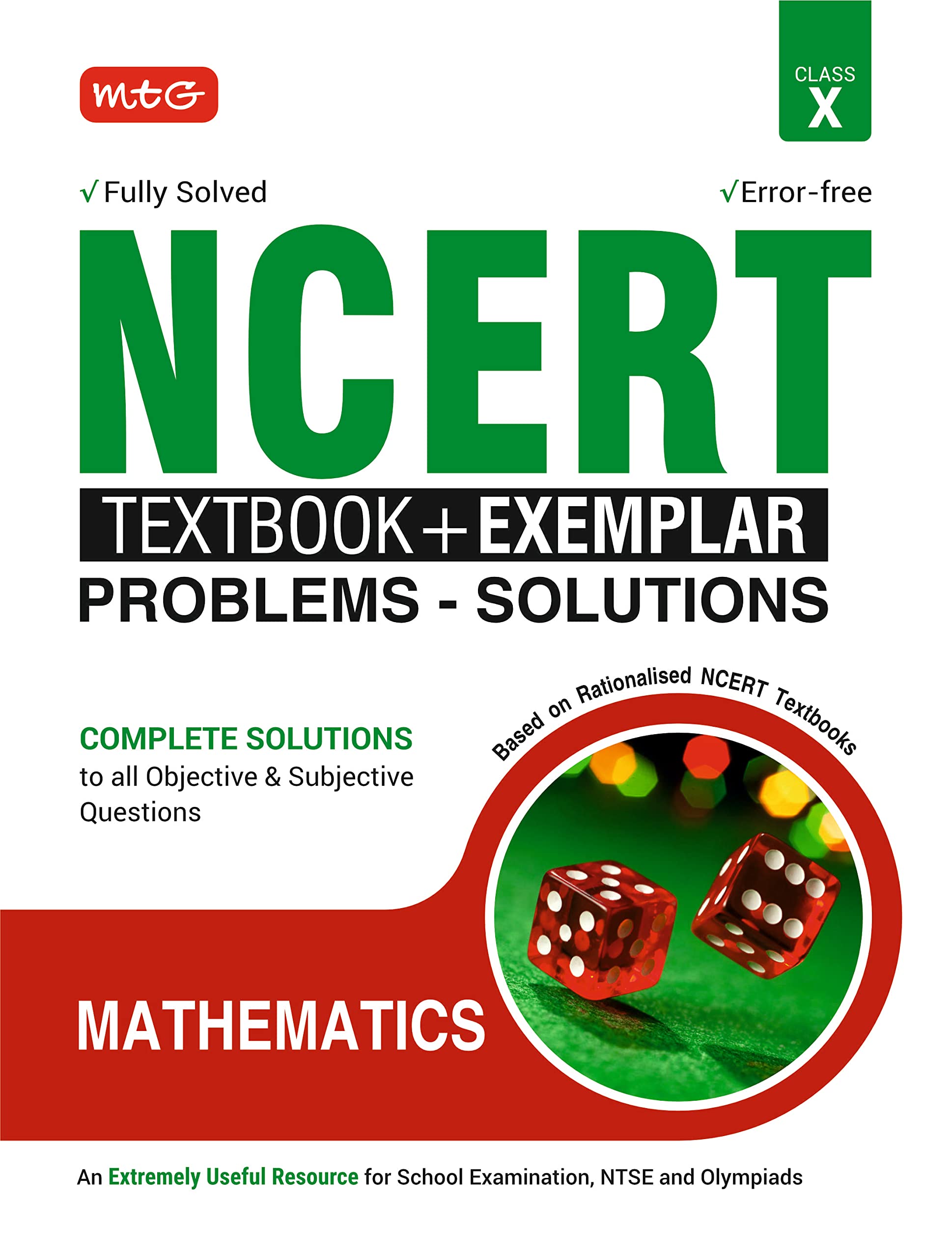 MTG NCERT Textbook + Exemplar Problem Solutions Class 10 Mathematics | Complete Solutions to All Objective & Subjective Questions