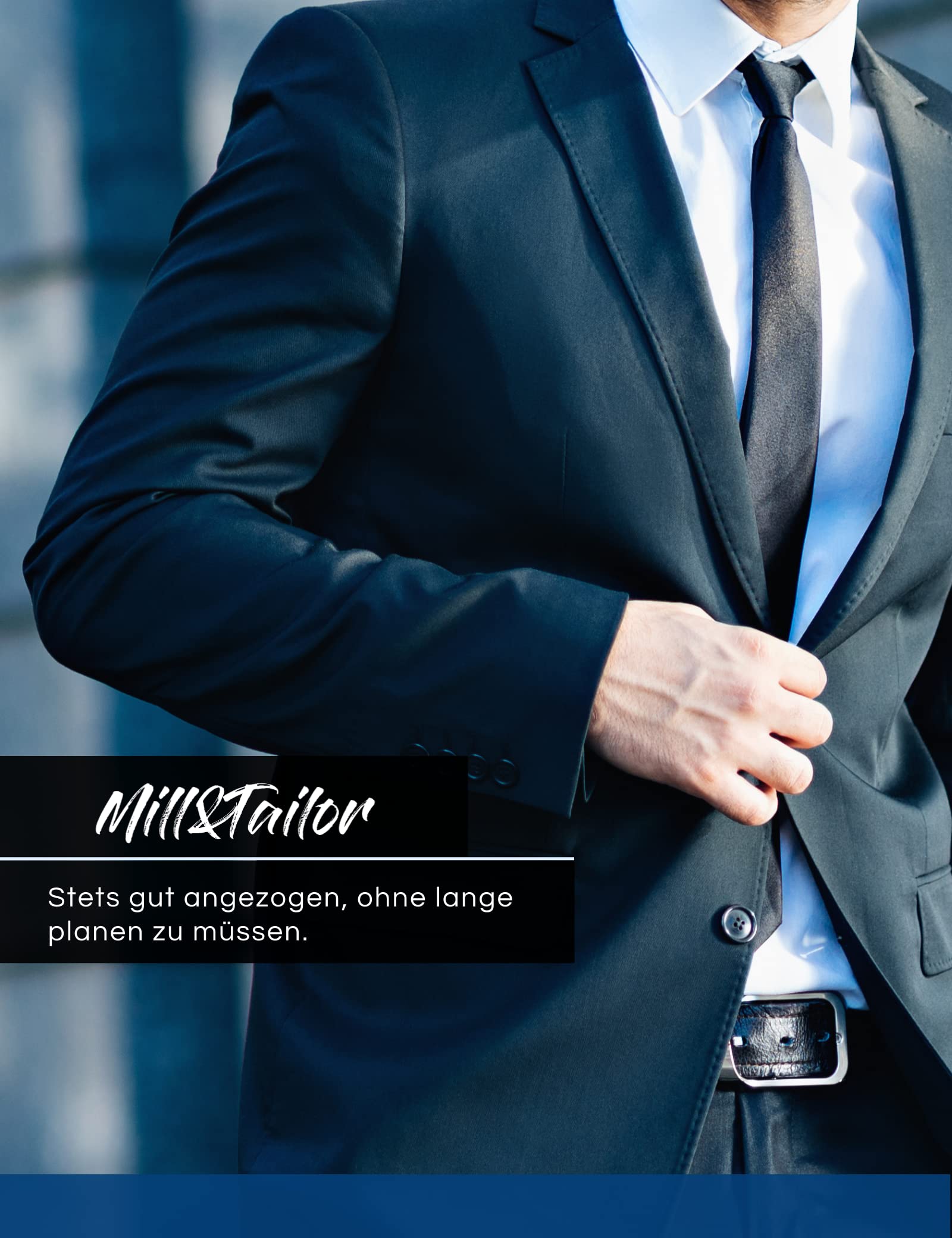 Mill&Tailor Herren Sakko Marine Tony I Schickes Sakko für Männer I Baukasten System I Modern & Sportlich I Jackett für Hochzeit & Business I Herrensakko für kräftige Männer