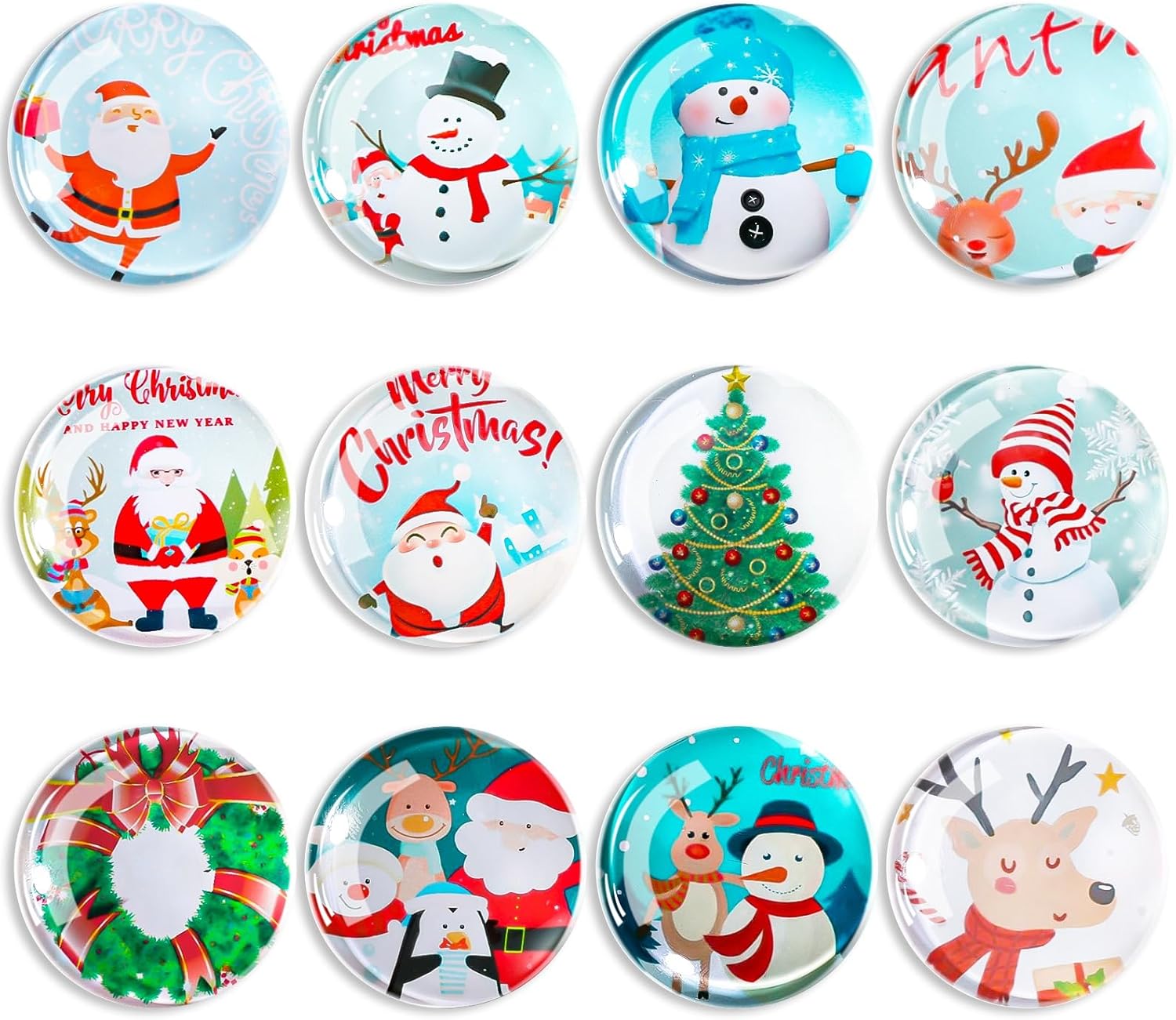 12 Pieces Fridge Christmas Refrigerator