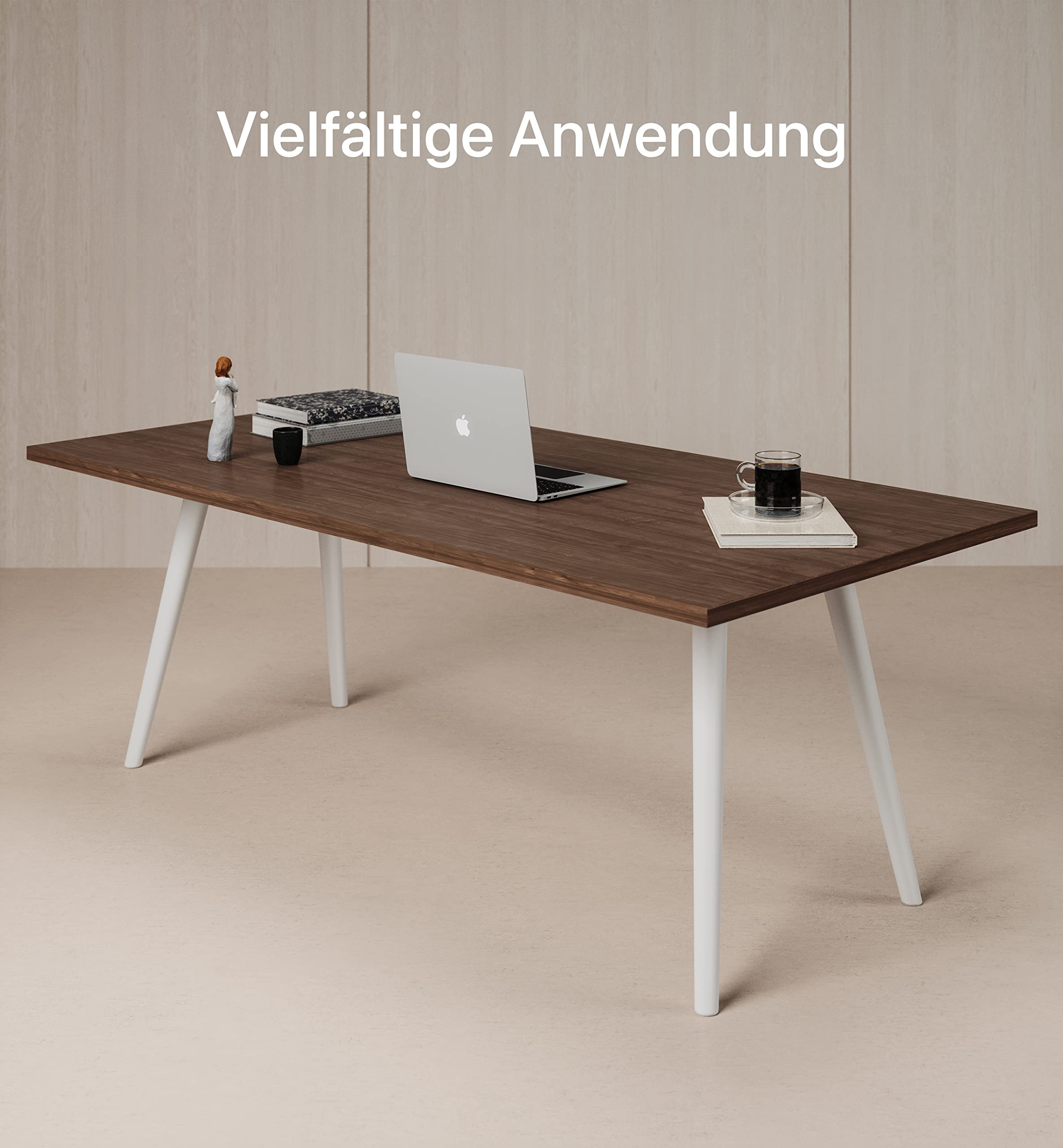 Desktronic Tischplatte 180x80 cm Schreibtischplatte – Perfekt für höhenverstellbare Schreibtische, Esstische und mehr – Made in Europe – 25 mm stabile Tischplatte langlebig (Nussbaum)